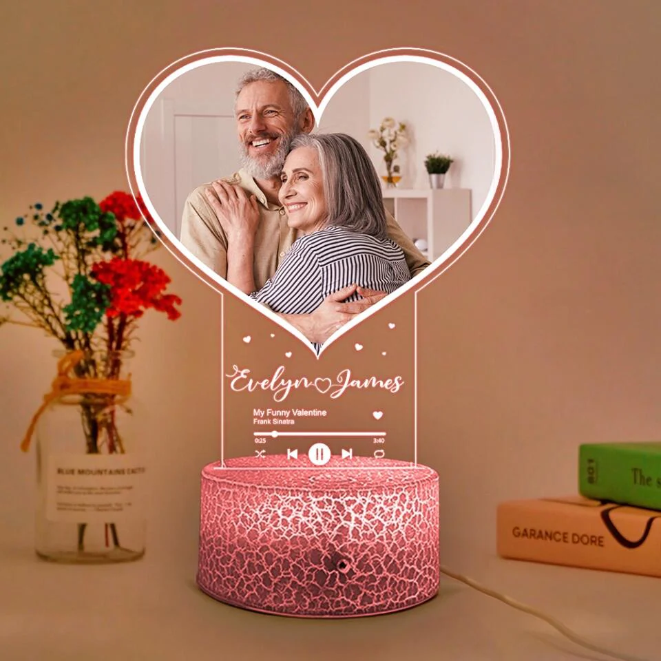 Personalized Valentine Gifts - Music Lovers Personalized 3D Led Light Gift for Couple - Image 10