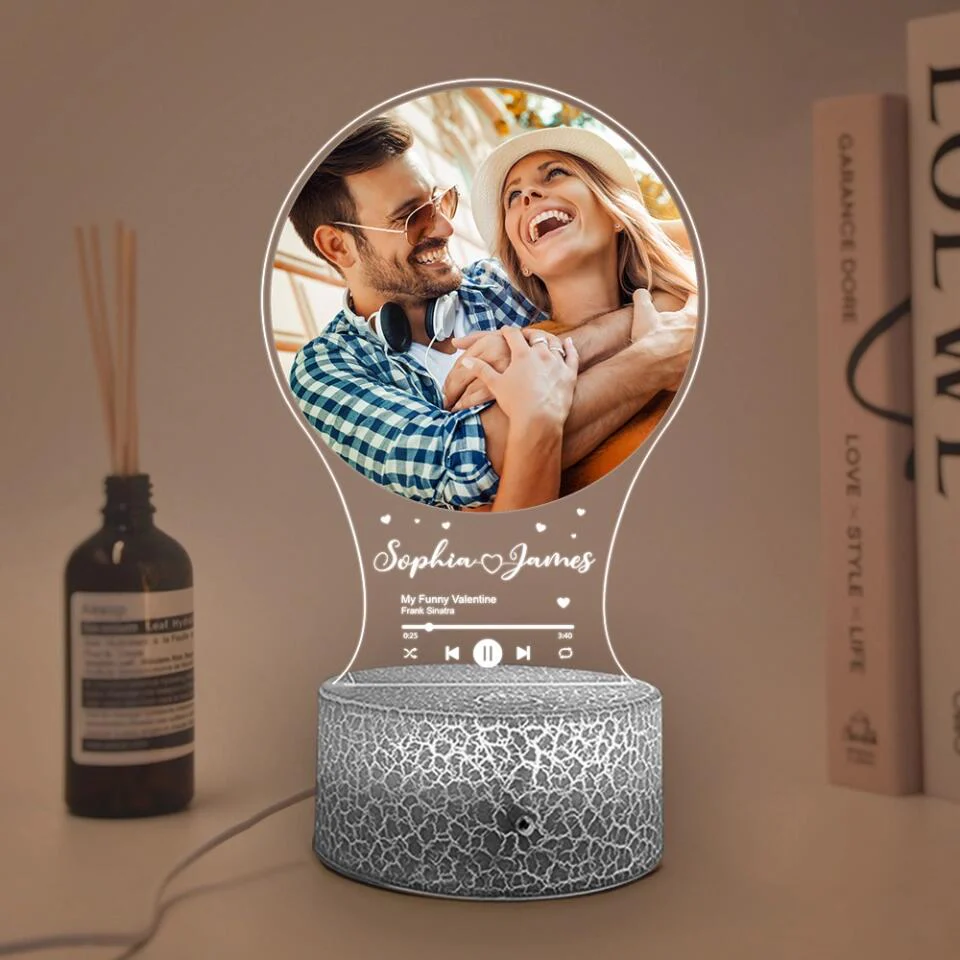 Personalized Valentine Gifts - Music Lovers Personalized 3D Led Light Gift for Couple - Image 5