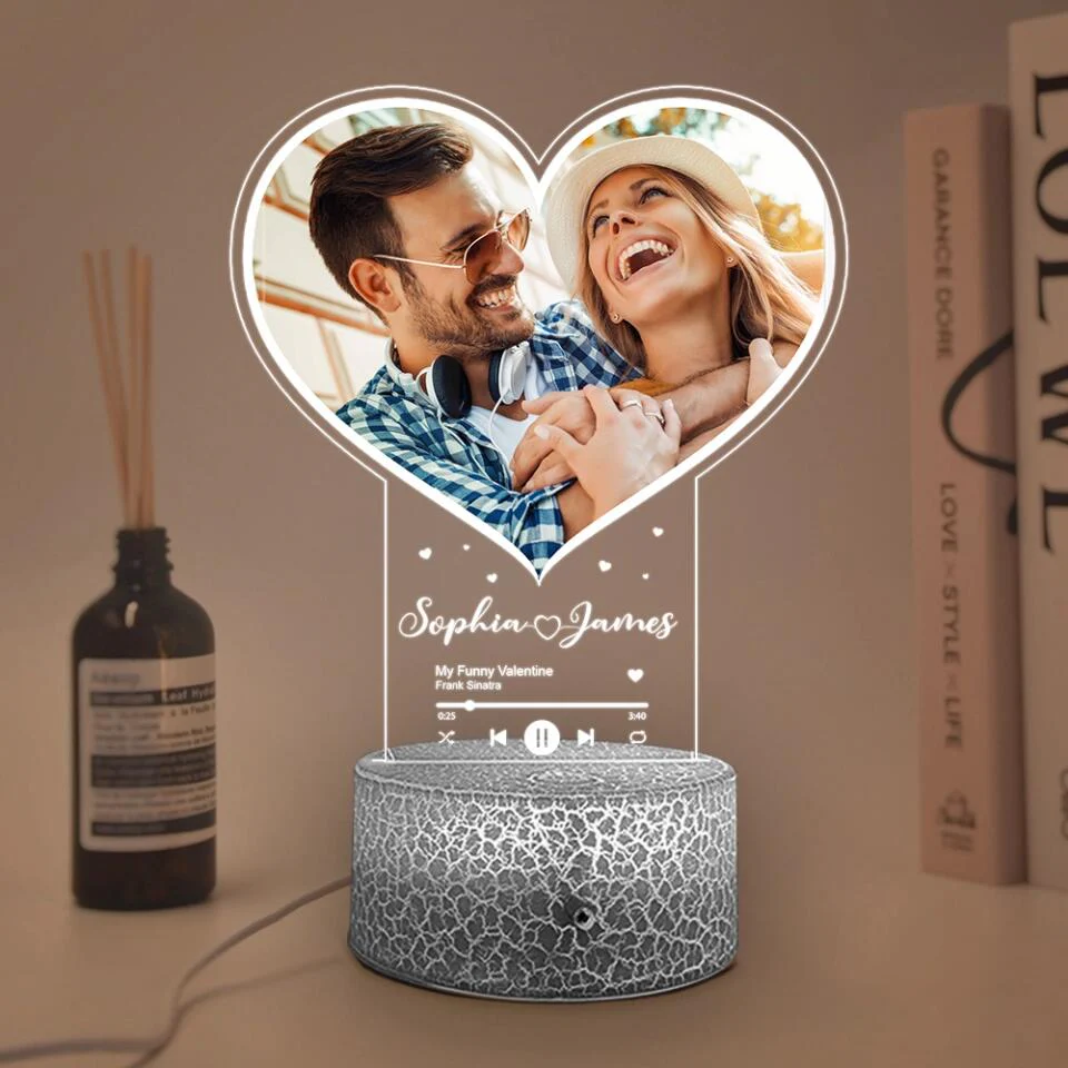 Personalized Valentine Gifts - Music Lovers Personalized 3D Led Light Gift for Couple - Image 8