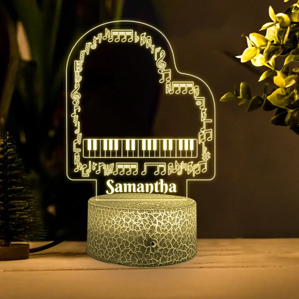 Music Notes Piano - Personalized Acrylic Plaque - Anniversary Gift For Pianists - Image 2