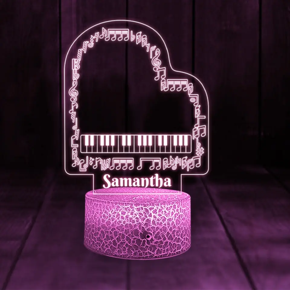 Music Notes Piano - Personalized Acrylic Plaque - Anniversary Gift For Pianists - Image 3