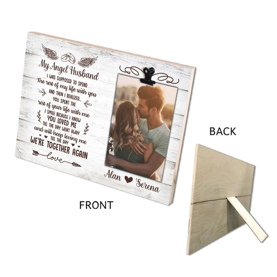 My Angel Husband We're Together Again - Custom Photo Frame - Memorial Gift - Image 4