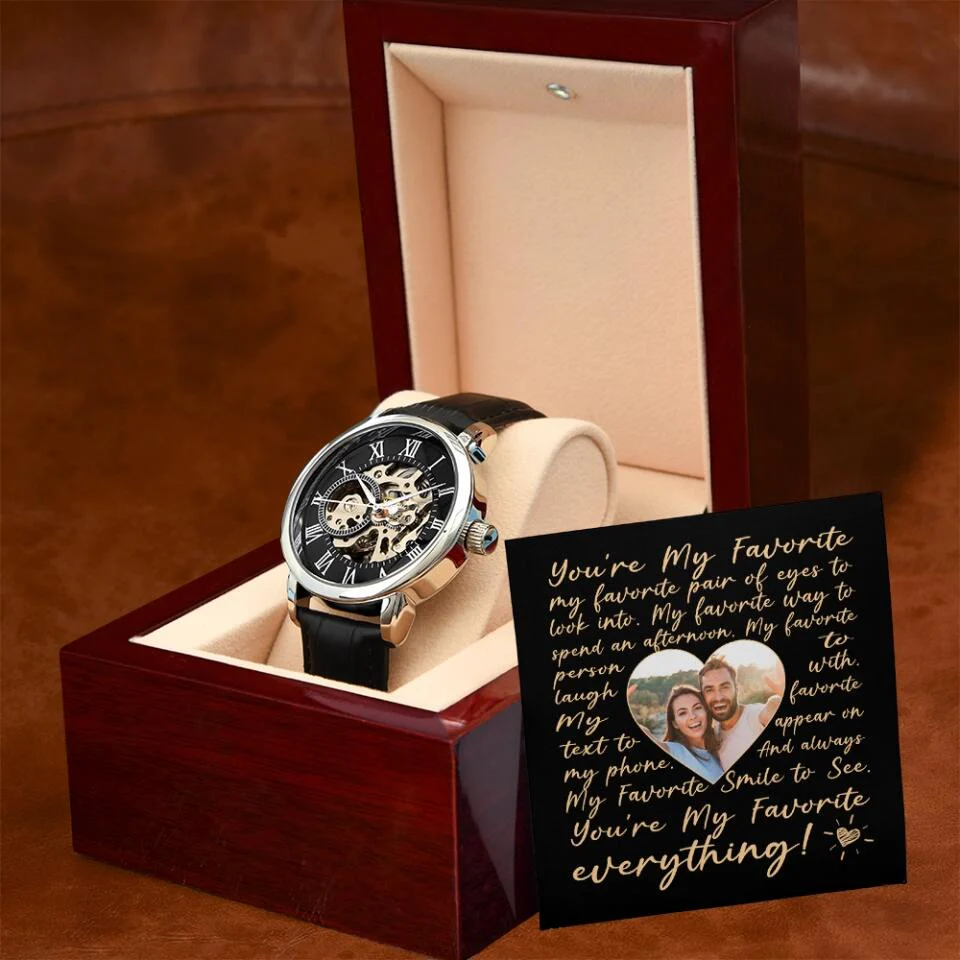 Personalized Valentine Gifts - My Favorite Pair Of Eyes To Look Into - Custom Photo Men's Watch - Image 9