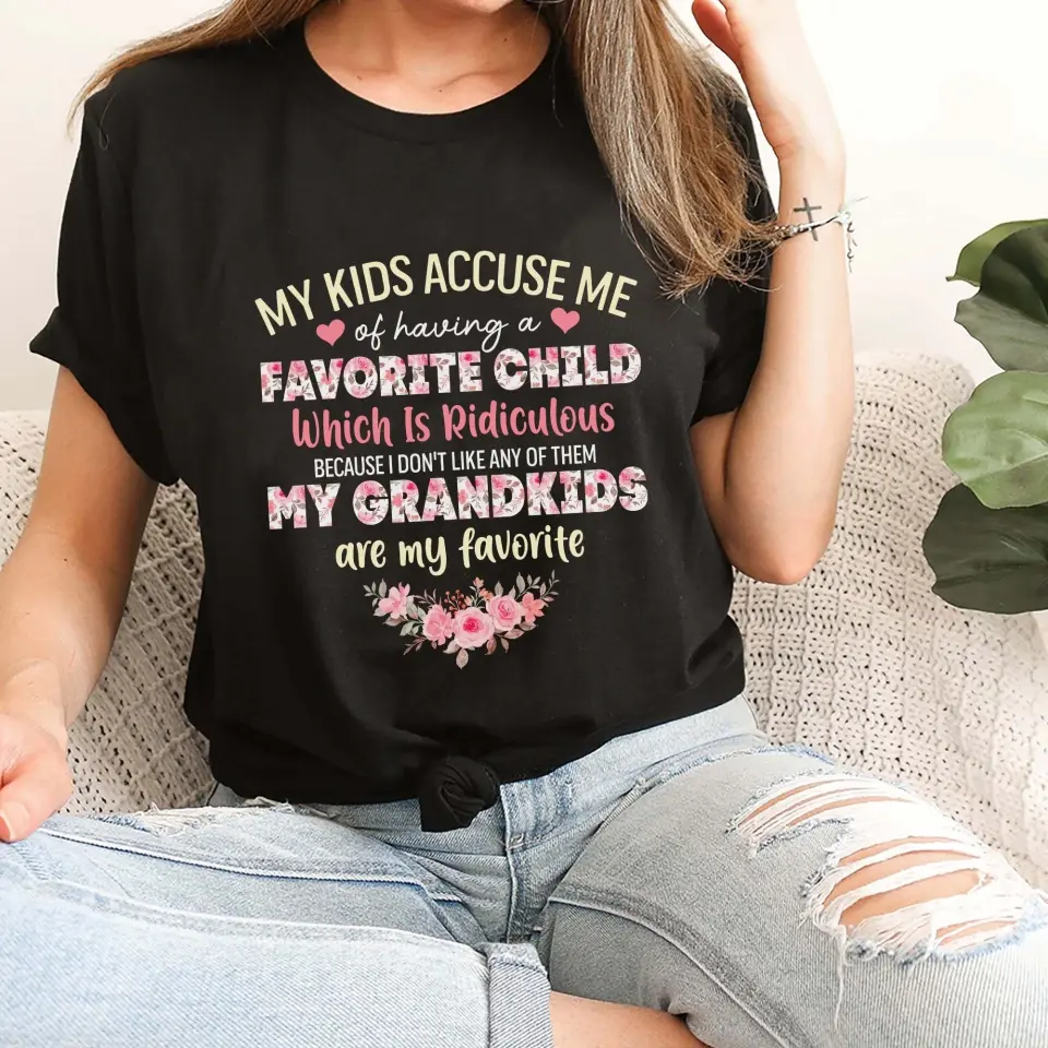 My Grandkids Are My Favorite - Personalized T Shirt - Image 3