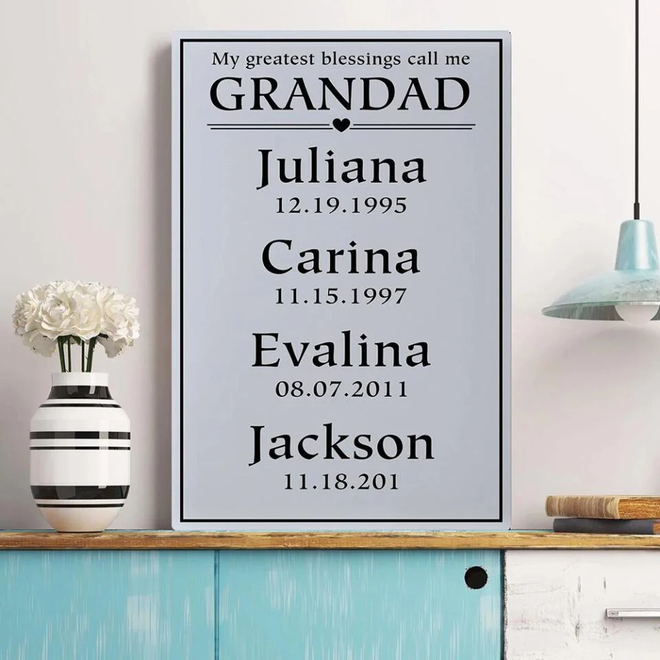 My Greatest Blessings Call Me Custom Canvas Poster Birthday Gift For Grandparents - Image 10