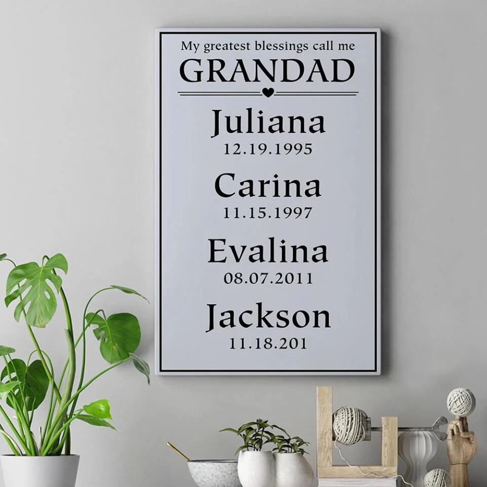 My Greatest Blessings Call Me Custom Canvas Poster Birthday Gift For Grandparents - Image 8