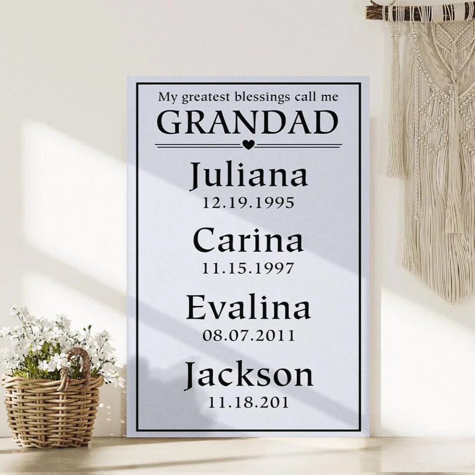 My Greatest Blessings Call Me Custom Canvas Poster Birthday Gift For Grandparents - Image 9