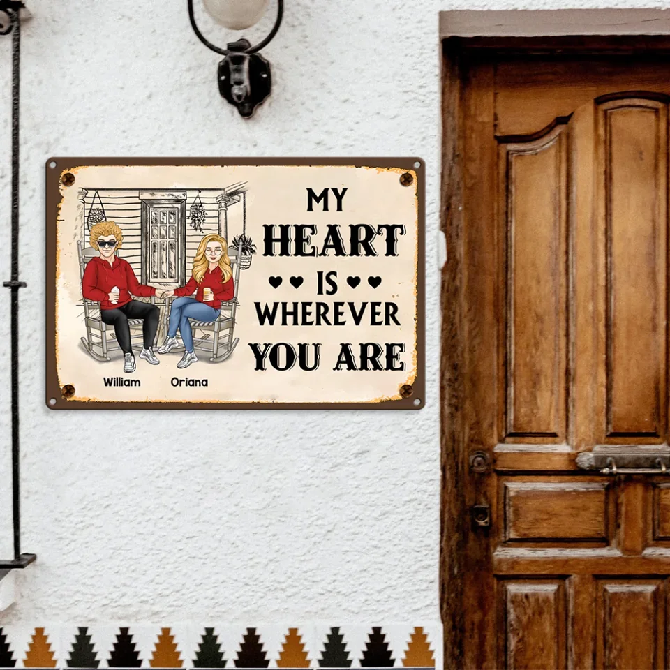 My Heart Is Wherever You Are - Rectangle Metal Sign - Gift For Couple - Image 7