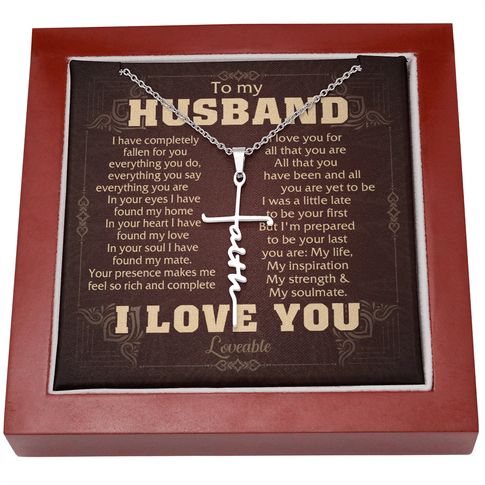 My Inspiration, My Strength and My Soulmate - Faith Cross Necklace - Gift for Him - Image 5