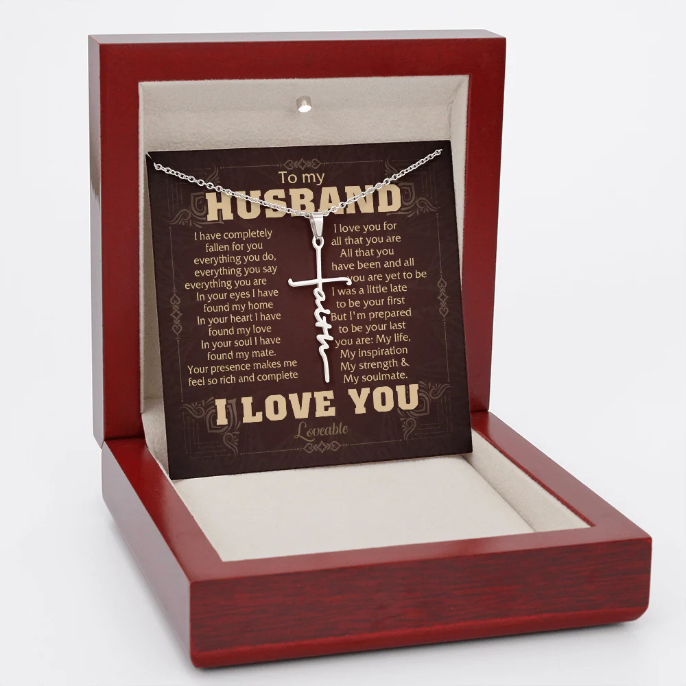 My Inspiration, My Strength and My Soulmate - Faith Cross Necklace - Gift for Him - Image 7