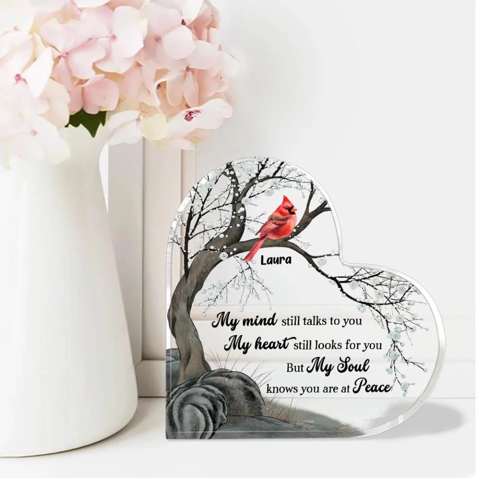 My Mind Still Talks To You My Heart Still Looks For You - Personalized Heart Acrylic Plaque - Memorial Gift for Loss of Loved Ones - Image 5