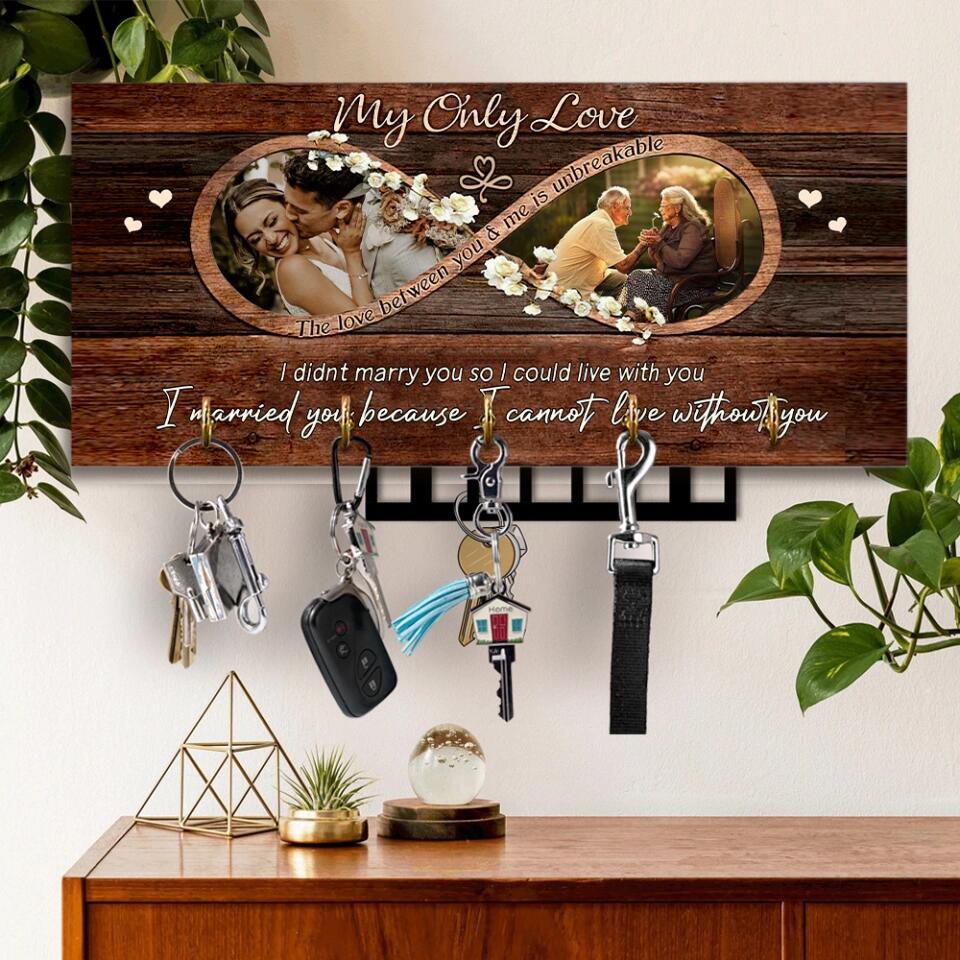 My Only Love The Love Between You And Me Is Unbreakable - Personalized Key Holder - 1 Year Anniversary Gift For Wife - Image 9