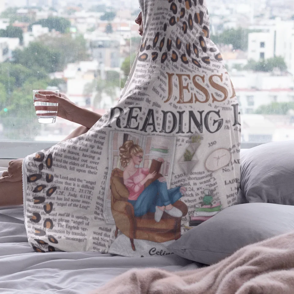 My Reading Blanket - Personalized Wearable Blanket Hoodie -  Gift for Reading Book Lovers, Booknerd, Bookaholic - Image 3