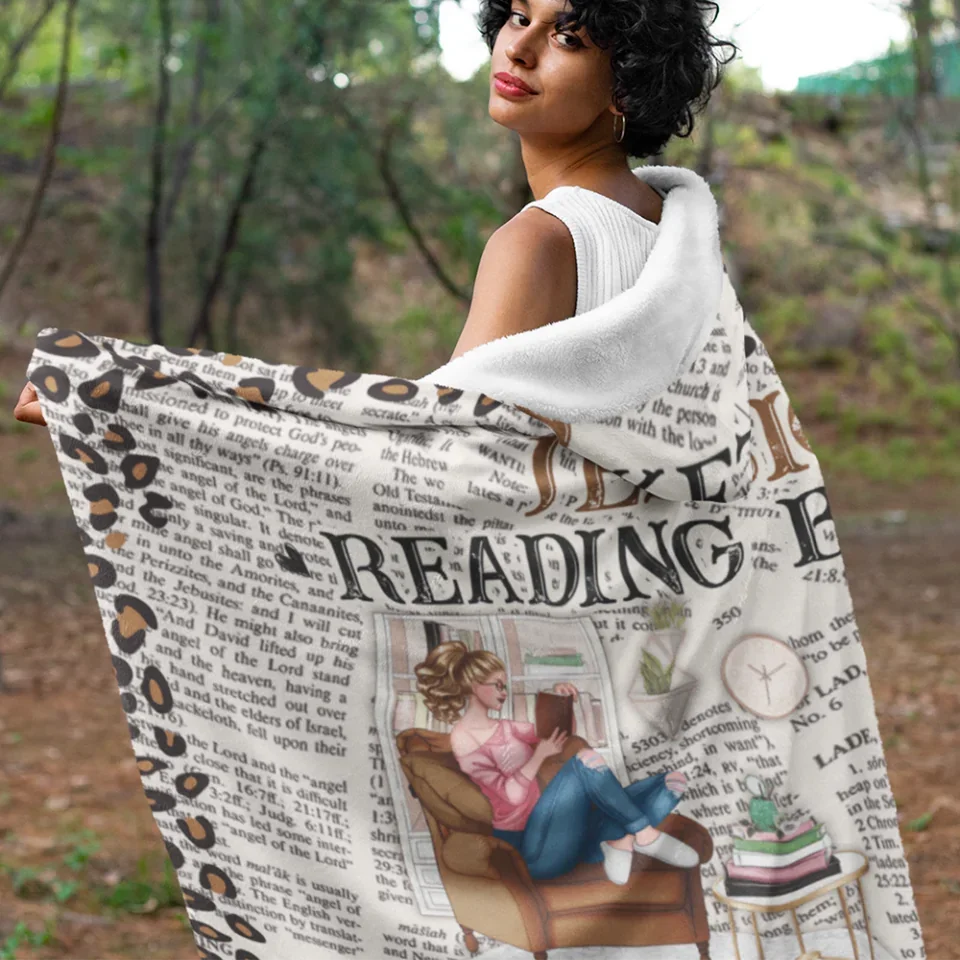 My Reading Blanket - Personalized Wearable Blanket Hoodie -  Gift for Reading Book Lovers, Booknerd, Bookaholic - Image 5