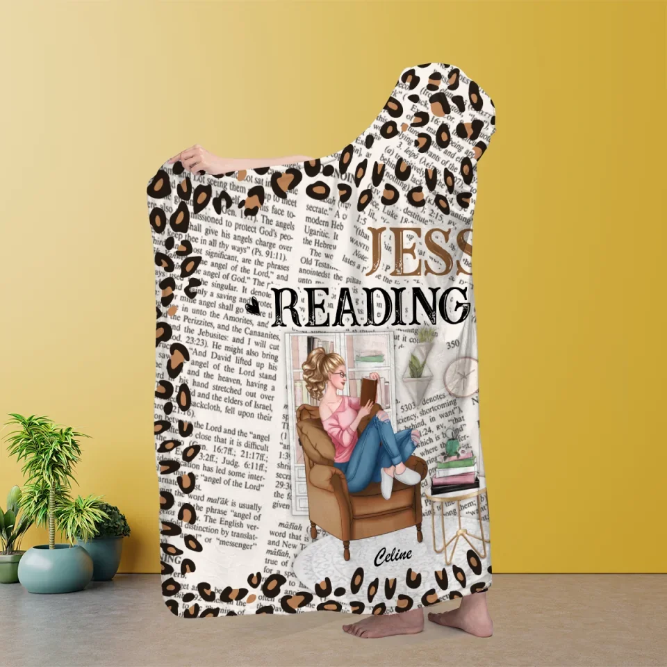 My Reading Blanket - Personalized Wearable Blanket Hoodie -  Gift for Reading Book Lovers, Booknerd, Bookaholic - Image 6