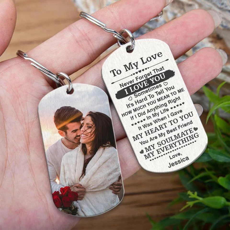 My Soulmate My Everything, Personalized Stainless Steel Keychain, Sweet Gift For Couples - Image 3