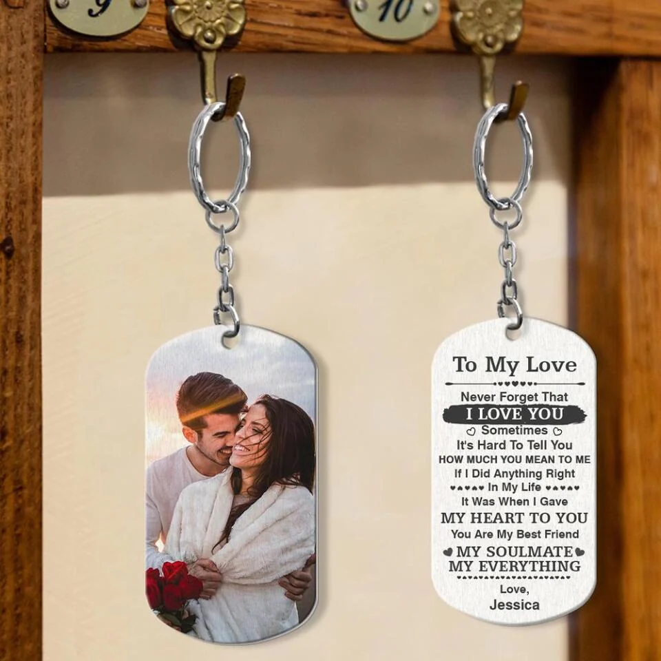 My Soulmate My Everything, Personalized Stainless Steel Keychain, Sweet Gift For Couples - Image 4