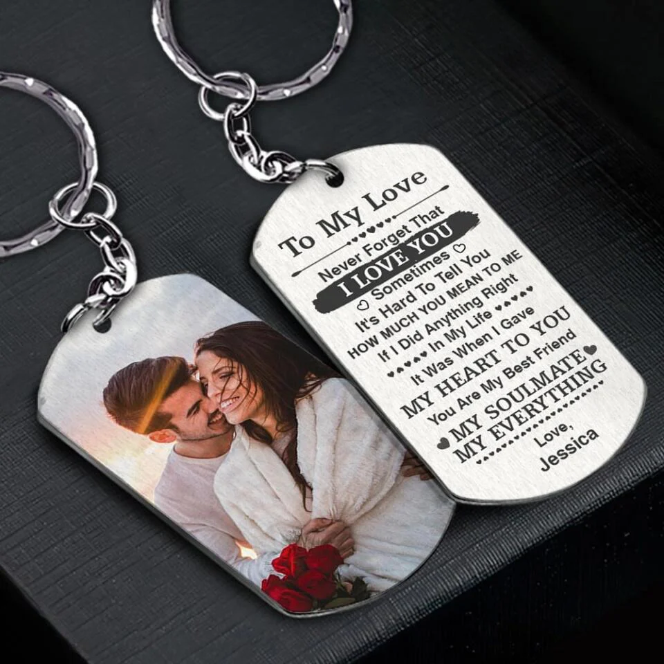My Soulmate My Everything, Personalized Stainless Steel Keychain, Sweet Gift For Couples - Image 5