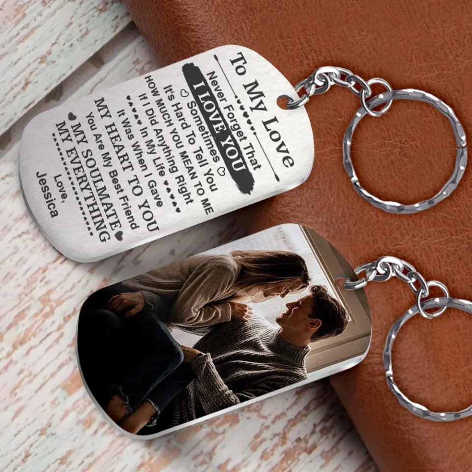 My Soulmate My Everything, Personalized Stainless Steel Keychain, Sweet Gift For Couples - Image 7