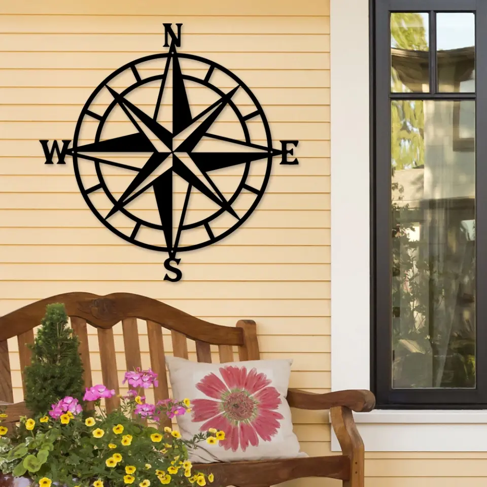 Nautical Compass - Housewarming Gifts For Guys - Cut Metal Sign - Gift For Him - Image 3