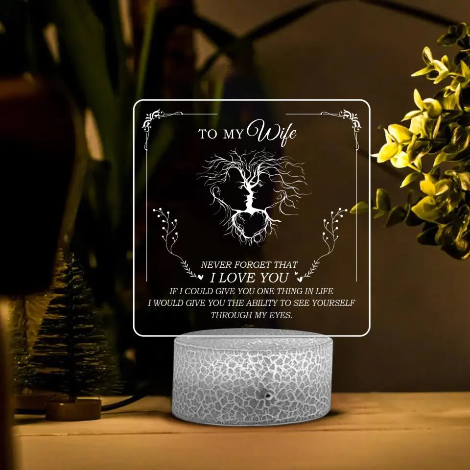 Personalized Valentine Gifts - Never Forget I Love You Ability to See Yourself Through My Eyes - Personalized 3D Led Light - Image 2