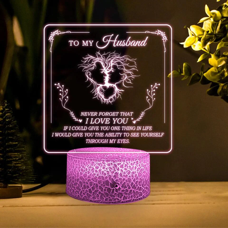 Personalized Valentine Gifts - Never Forget I Love You Ability to See Yourself Through My Eyes - Personalized 3D Led Light - Image 3