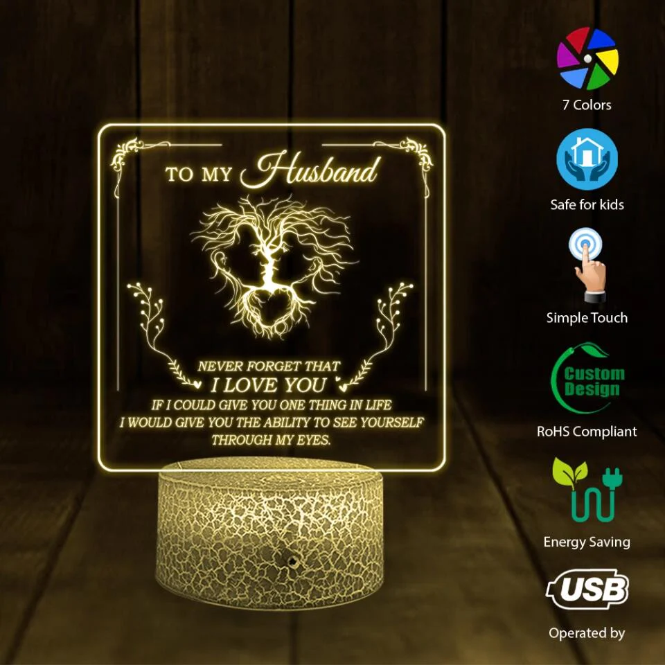 Personalized Valentine Gifts - Never Forget I Love You Ability to See Yourself Through My Eyes - Personalized 3D Led Light - Image 4