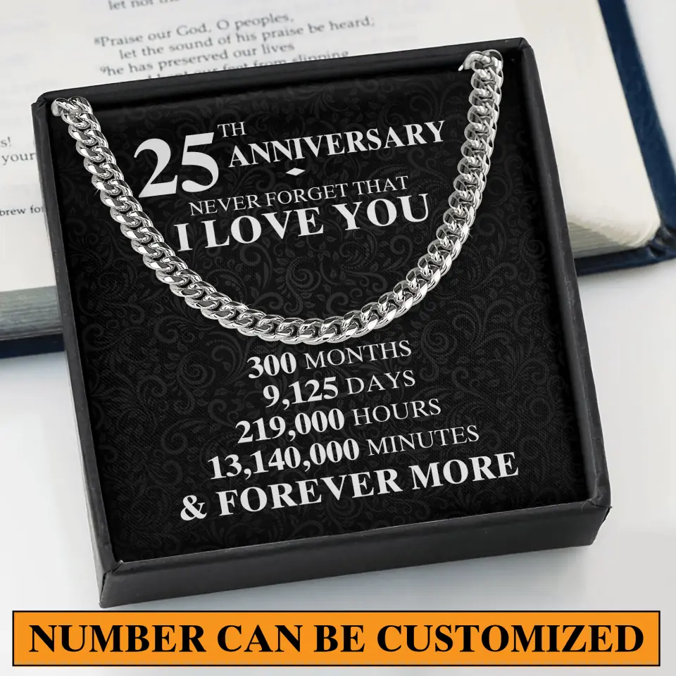 Milestone Anniversary Never Forget That I Love You - Personalized Cuban Chain - Image 10