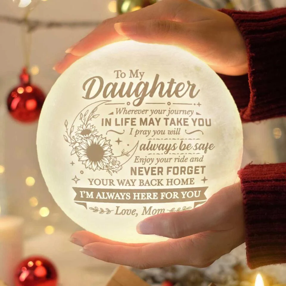 To Daughter Never Forget Your Way Back Home - Personalized 3D Moon Lamp - Image 5