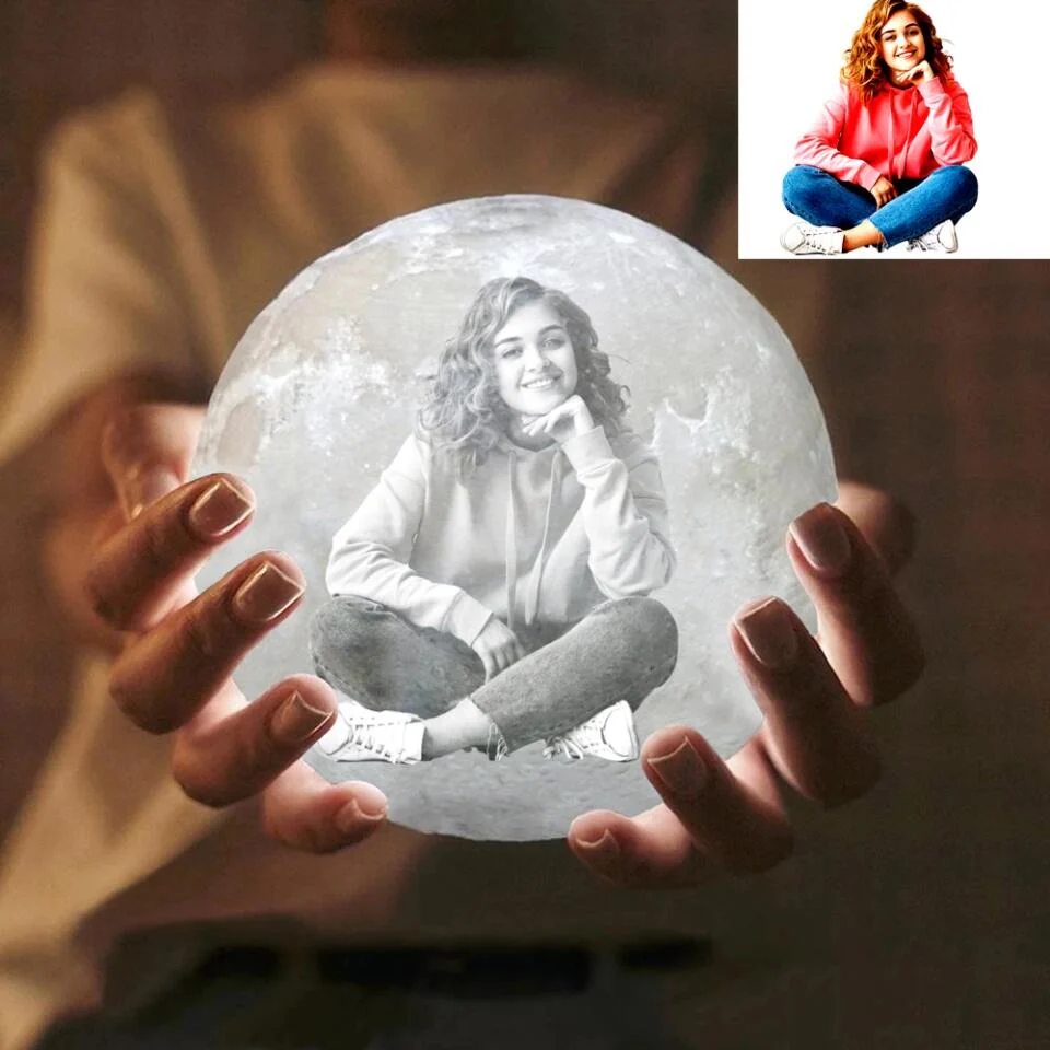 To Daughter Never Forget Your Way Back Home - Personalized 3D Moon Lamp - Image 6