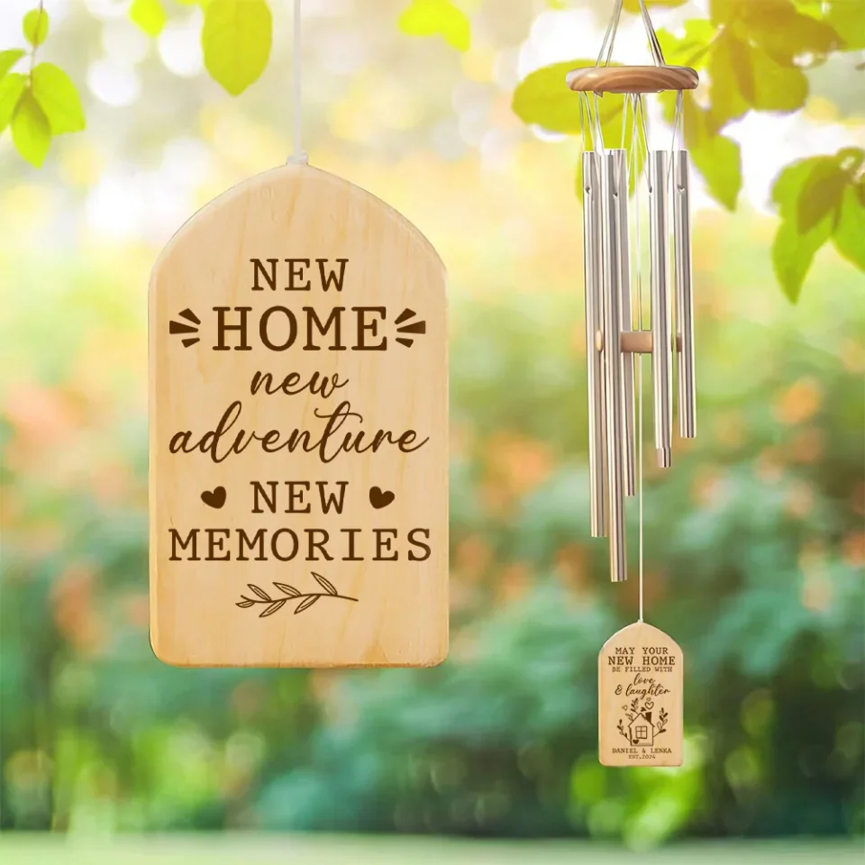 New Home New Adventure New Memories - Housewarming Gifts - Custom Wind Chimes - Christmas, Anniversary, New Home Gifts for Couples - Image 5