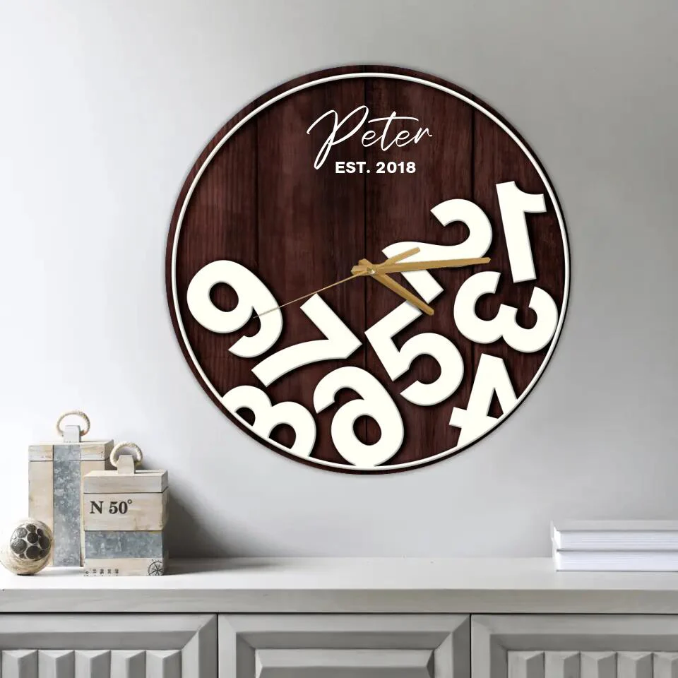 Number Counting Custom Wall Clock Funny Birthday Gift For Son - Image 3