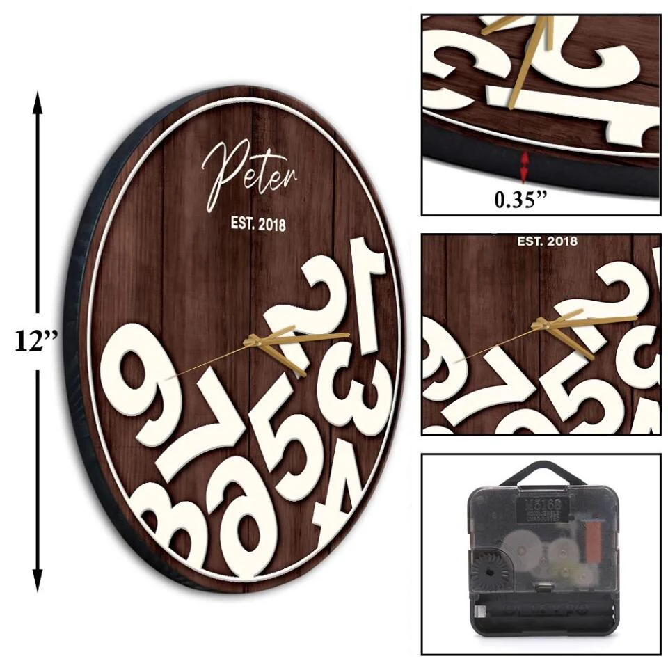 Number Counting Custom Wall Clock Funny Birthday Gift For Son - Image 4