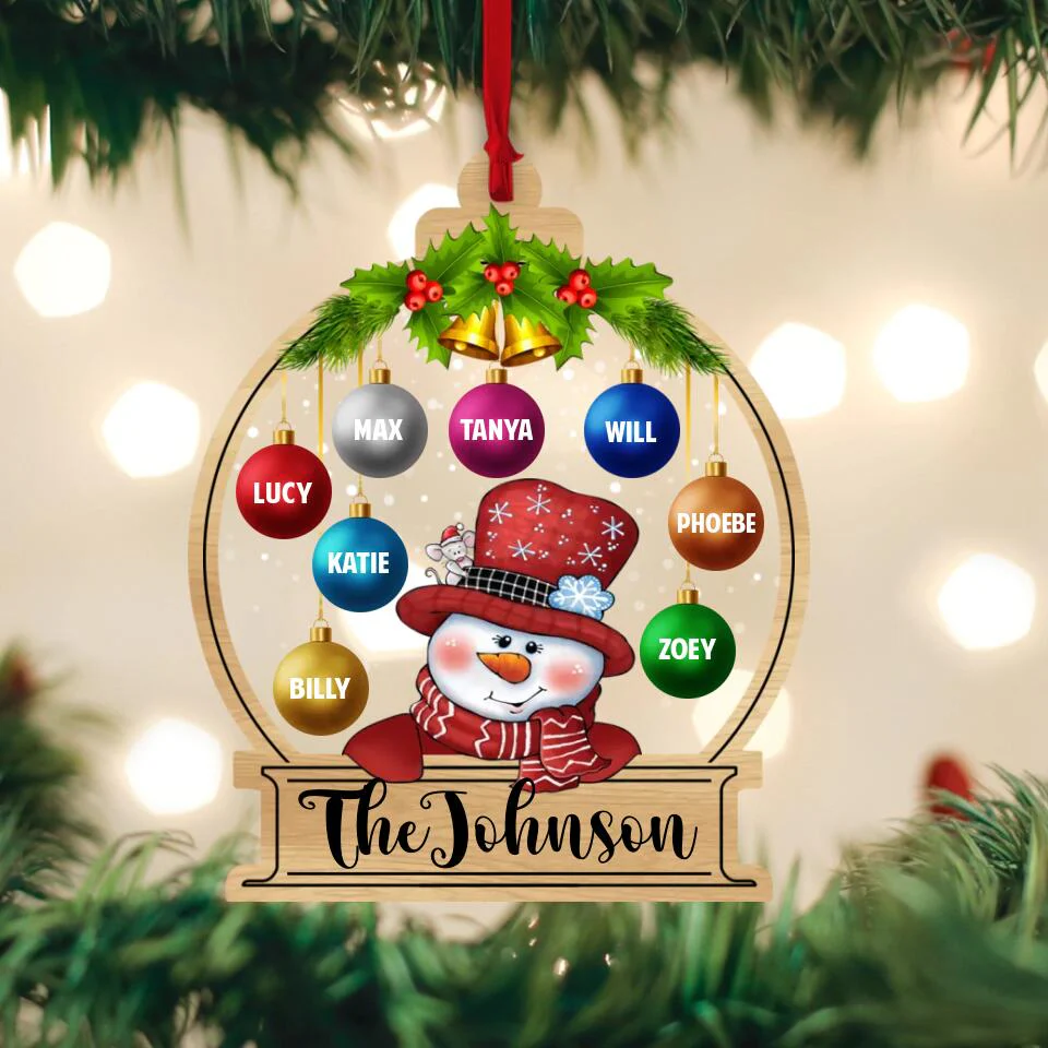 Number of Member Children/Grandchildren - Personalized Transparent Acrylic Ornament - Image 2