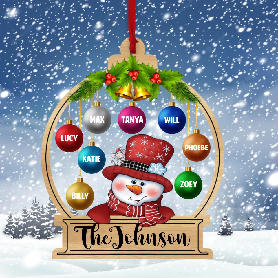 Number of Member Children/Grandchildren - Personalized Transparent Acrylic Ornament - Image 4