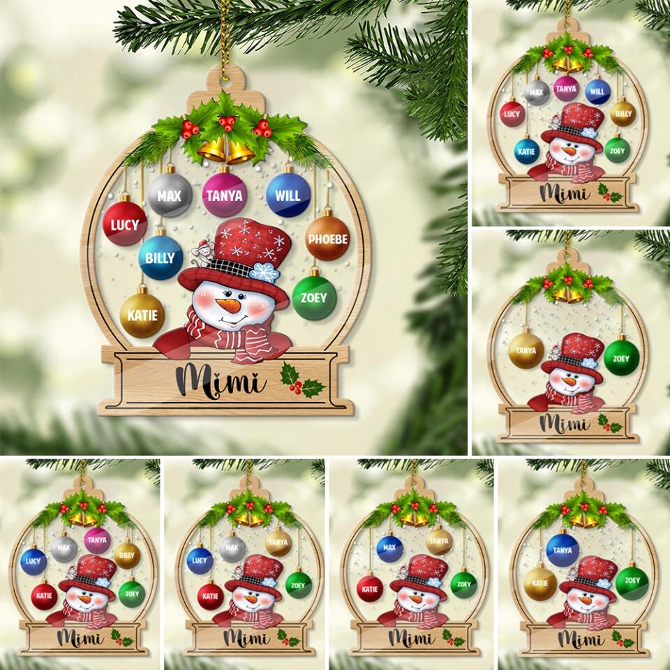 Number of Member Children/Grandchildren - Personalized Transparent Acrylic Ornament - Image 5