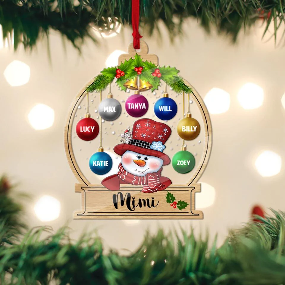 Number of Member Children/Grandchildren - Personalized Transparent Acrylic Ornament - Image 7