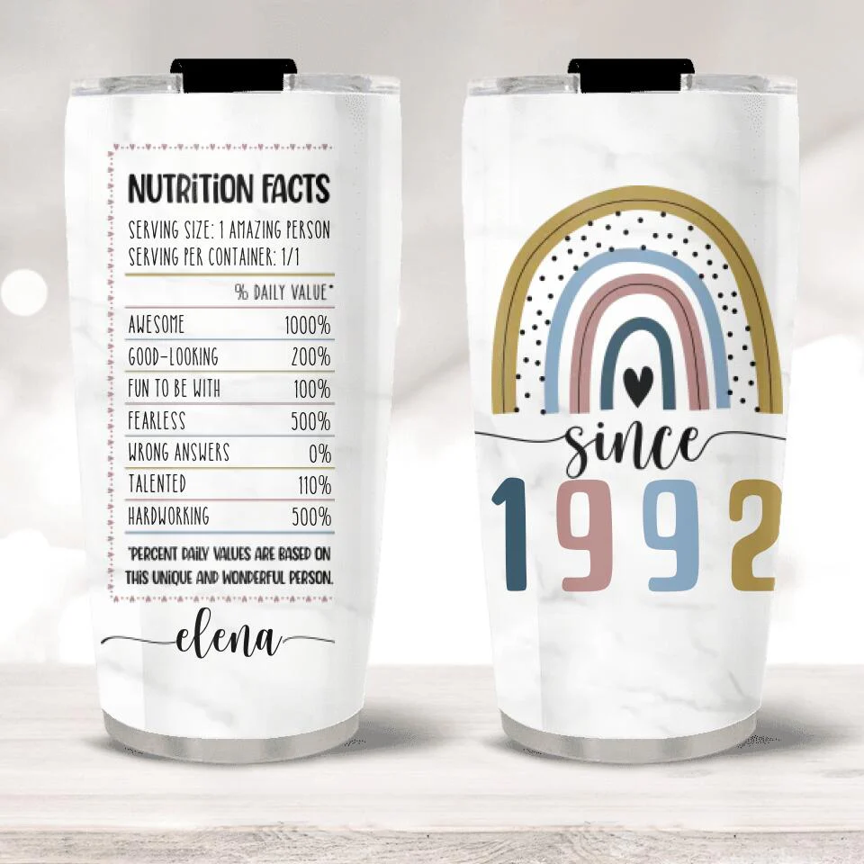 Nutrition Facts For An Amazing Person - Personalized Tumbler -  Birthday Gift - Image 2