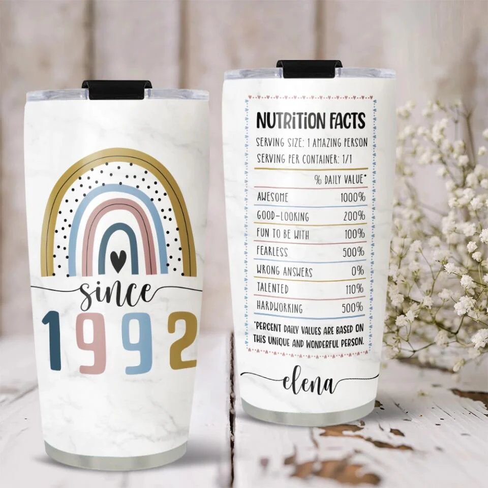 Nutrition Facts For An Amazing Person - Personalized Tumbler -  Birthday Gift - Image 4