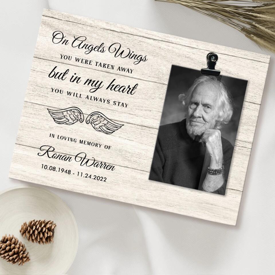 On Angel Wings Personalized Photo Clip Frame Memorial Gift - Image 7