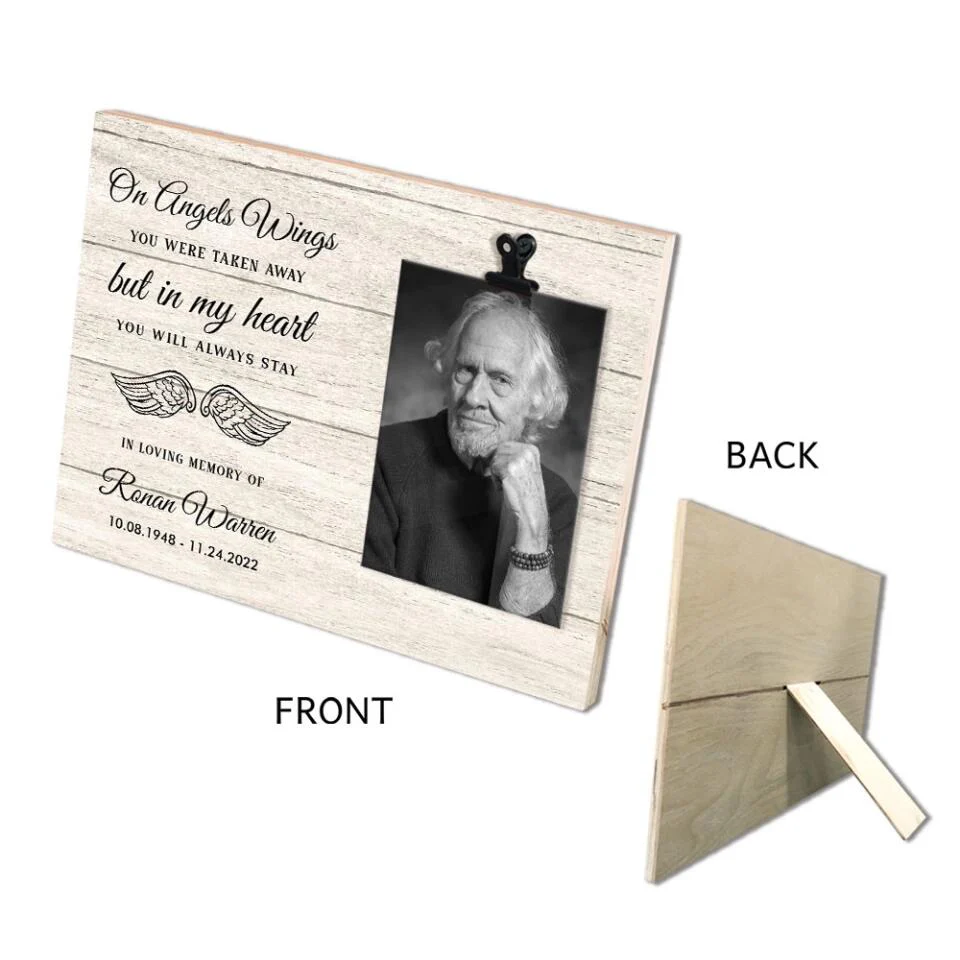 On Angel Wings Personalized Photo Clip Frame Memorial Gift - Image 8