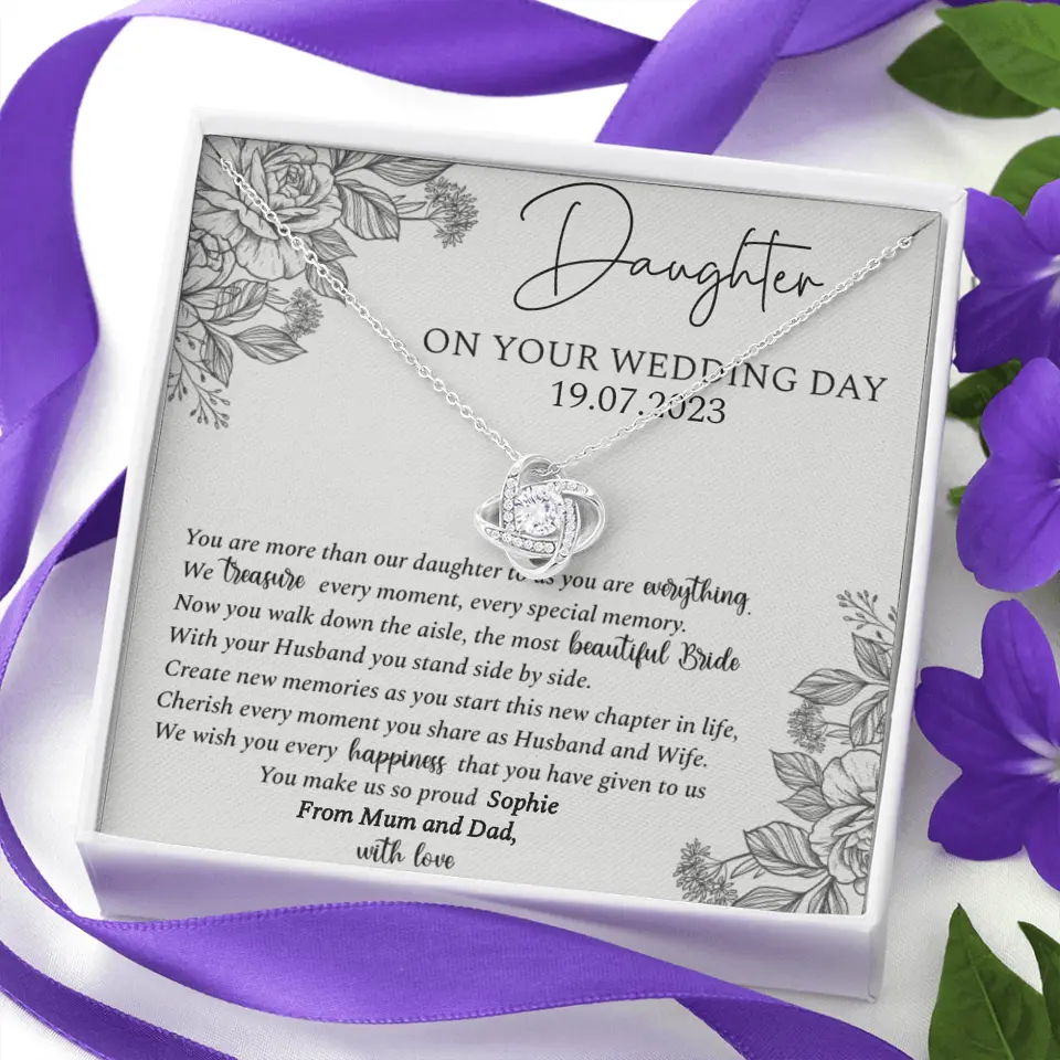 On Your Wedding Day Personalized Necklace Gift For Daughter On Wedding Day - Image 2