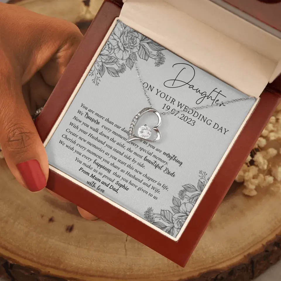 On Your Wedding Day Personalized Necklace Gift For Daughter On Wedding Day - Image 21