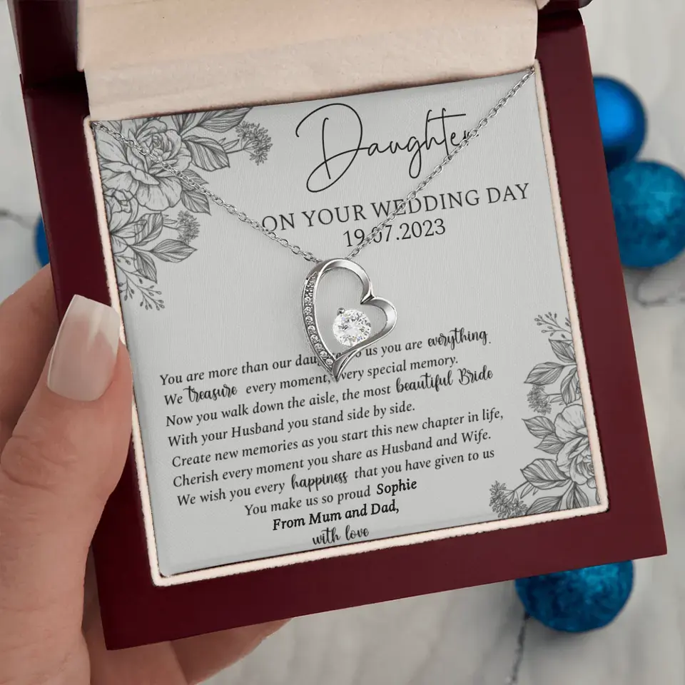 On Your Wedding Day Personalized Necklace Gift For Daughter On Wedding Day - Image 22
