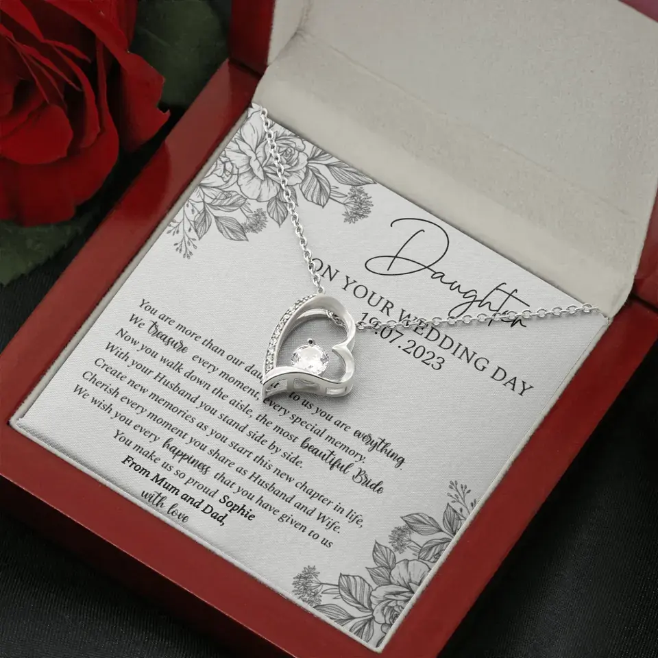On Your Wedding Day Personalized Necklace Gift For Daughter On Wedding Day - Image 29