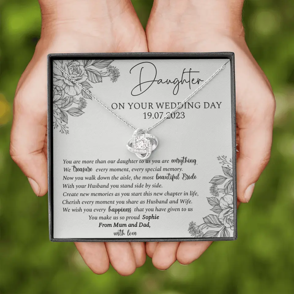 On Your Wedding Day Personalized Necklace Gift For Daughter On Wedding Day - Image 3