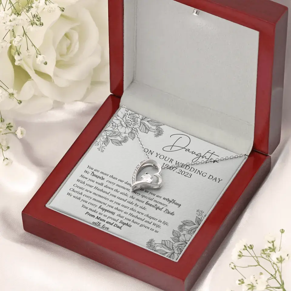 On Your Wedding Day Personalized Necklace Gift For Daughter On Wedding Day - Image 30