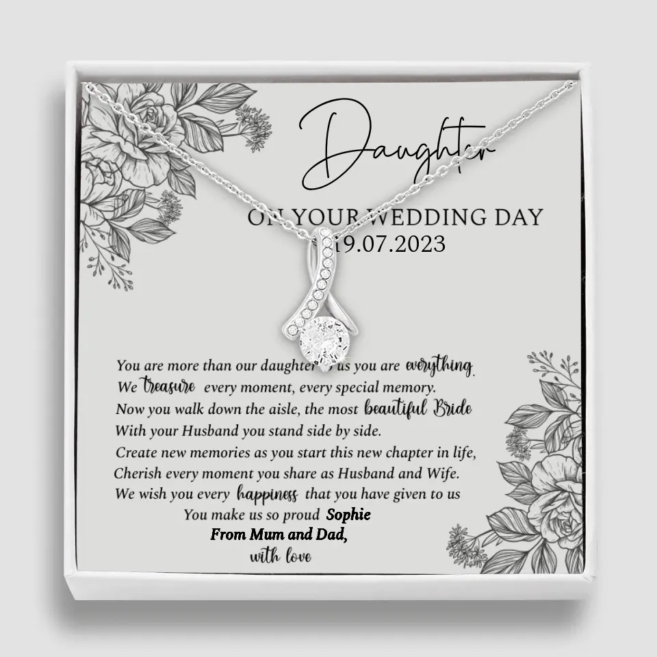 On Your Wedding Day Personalized Necklace Gift For Daughter On Wedding Day - Image 32