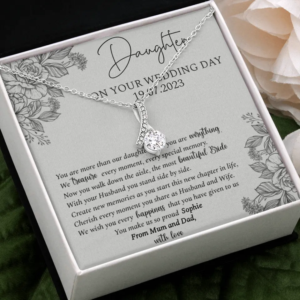 On Your Wedding Day Personalized Necklace Gift For Daughter On Wedding Day - Image 33