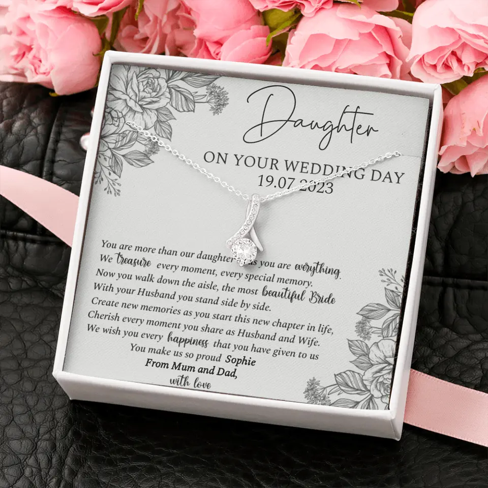 On Your Wedding Day Personalized Necklace Gift For Daughter On Wedding Day - Image 36